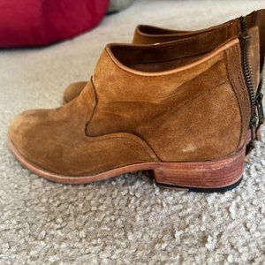 chestnut suede booties
